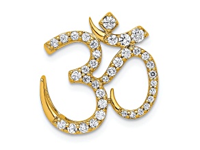 14k Yellow Gold Diamond Om Chain Slide Pendant