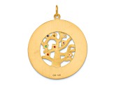 14k Yellow Gold Textured Cubic Zirconia TREE OF LIFE Pendant