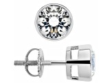 White Cubic Zirconia 14k White Gold Studs With Velvet Gift Box 2.00ctw