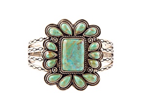 Barse Jewelry Blue Turquoise Gold Tone Statement Cuff Bracelet