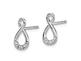 Rhodium Over 14k White Gold Diamond Twisted Stud Earrings