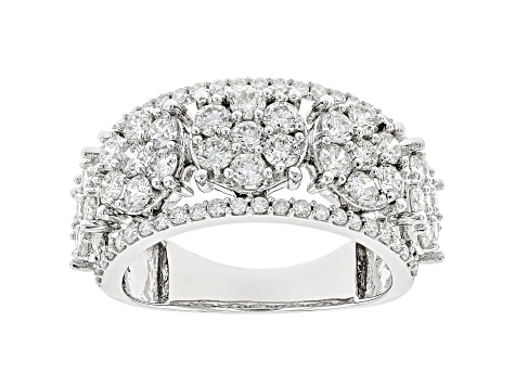 White Lab-Grown Diamond 14k White Gold Band Ring 2.00ctw