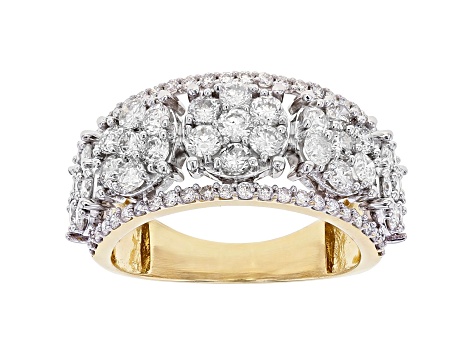 White Lab-Grown Diamond 14k Yellow Gold Band Ring 2.00ctw