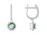 6mm Round Labradorite 1/3 ctw Diamond Rhodium Over Sterling Silver Halo Dangle Earrings