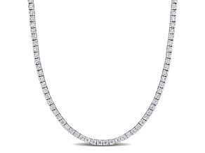 12 1/2 CT DEW Created Moissanite Tennis Necklace in Sterling Silver, 17"
