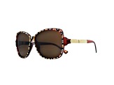 Brown Leopard Crystal Square Frame Sunglasses