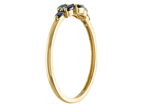 10K Yellow Gold Marquise Sapphire Ring .22ctw