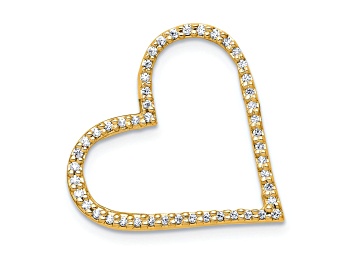 Picture of 14k Yellow Gold Diamond Heart Chain Slide Pendant