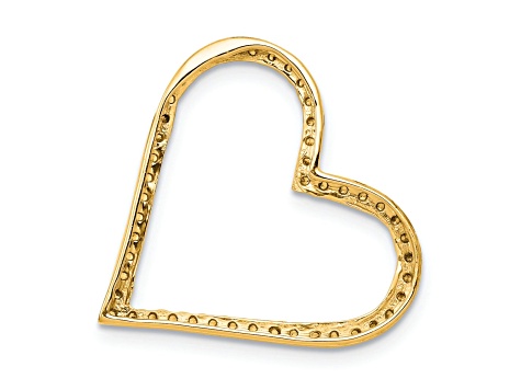 14k Yellow Gold Diamond Heart Chain Slide Pendant