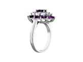Purple Amethyst Sterling Silver Ring 3.03ctw