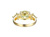 Green Cubic Zirconia 18k Yellow Gold Over Sterling Silver August Birthstone Ring 4.79ctw
