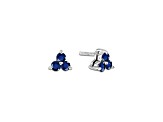 0.40ctw Sapphire 3-Stone Earrings in 14k White Gold