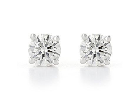 Certified White Lab-Grown Diamond H-I SI 14k White Gold Solitaire Stud Earrings 0.25ctw