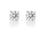 Certified White Lab-Grown Diamond H-I SI 14K White Gold Solitaire Stud Earrings 0.25ctw