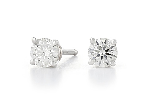 Certified White Lab-Grown Diamond H-I SI 14k White Gold Solitaire Stud Earrings 0.25ctw