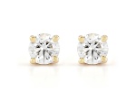 Certified White Lab-Grown Diamond H-I SI 14K Yellow Gold Solitaire Stud Earrings 0.25ctw