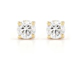 Certified White Lab-Grown Diamond H-I SI 14k Yellow Gold Solitaire Stud ...