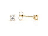 Certified White Lab-Grown Diamond H-I SI 14k Yellow Gold Solitaire Stud Earrings 0.25ctw