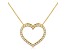 White Cubic Zirconia 14k Yellow Gold Heart Pendant With Chain 0.35ctw