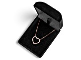 White Cubic Zirconia 14k Rose Gold Heart Pendant With Chain 0.35ctw