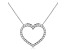 White Cubic Zirconia 14k White Gold Heart Pendant With Chain 0.35ctw