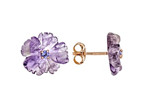 Purple Amethyst and Tanzanite 18K Rose Gold Over Palladium Sterling Silver Earrings 8.94ctw