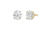 14K Yellow Gold 1.50 Ctw Round Lab-Grown Diamond Studs, E Color VS1 Clarity