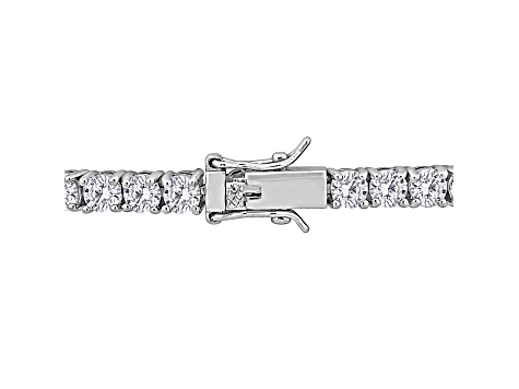 Created Ruby and White Sapphire Sterling Silver Love Bracelet 14.23ctw