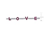 Created Ruby and White Sapphire Sterling Silver Love Bracelet 14.23ctw