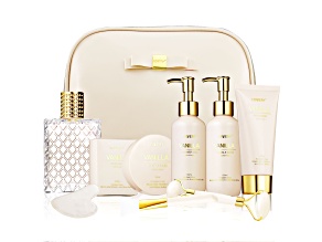 Lovery Luxury Spa Kit Vanilla Bath and Body Care in Faux Leather Bag- 10pc