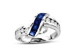 1.08ctw Sapphire and Diamond Ring in 14k White Gold