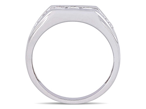 Lab Created White Sapphire Sterling Silver Unisex Ring 1.20
