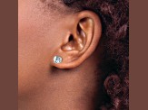 Rhodium Over 14K White Gold 2ct. 6.5mm Round J-K Color Moissanite Earrings