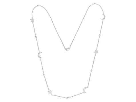 Judith Ripka 1.80ctw Bella Luce® Diamond Simulant Rhodium Over Sterling Silver Celestial Necklace