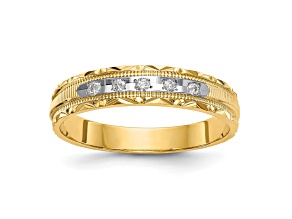 14K Yellow Gold AA Quality Ladies Wedding Band