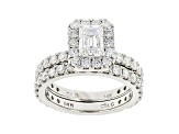 White Lab-Grown Diamond 14k White Gold Bridal Ring Set 3.00ctw