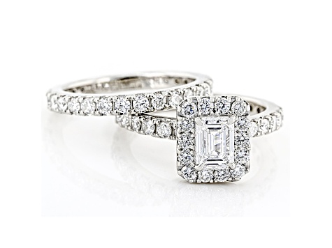 White Lab-Grown Diamond 14k White Gold Bridal Ring Set 3.00ctw