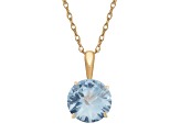Blue Lab Created Spinel 10K Yellow Gold Pendant With Chain 1.15ctw