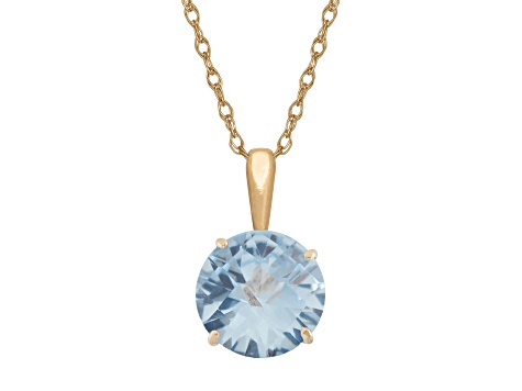 Blue Lab Created Spinel 10K Yellow Gold Pendant With Chain 1.15ctw