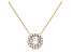 14K Yellow Gold Necklace Round HaloCubic Zirconia Solitaire1.25CTW 18 Inch .60mm Box Link Chain