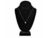 14K Yellow Gold Necklace Round HaloCubic Zirconia Solitaire1.25CTW 18 Inch .60mm Box Link Chain