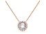 14K  Rose Gold Necklace Round HaloCubic Zirconia Solitaire1.25CTW 18 Inch .60mm Box Link Chain