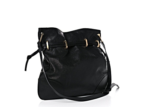 Gucci 1955 Morsetto Leather Horsebit Drawstring Black Bucket
