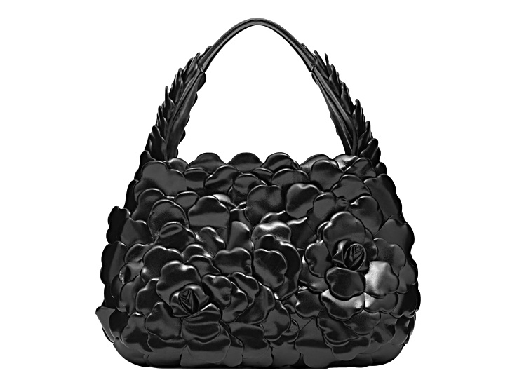 欲しいの Atelier Garavani Valentino Bag Rose Oro Leather Black 03 バッグ