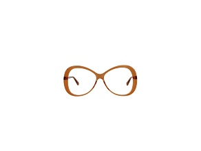 Chloe Round Full-Frame Orange Bio Acetate Eyeglass Frames