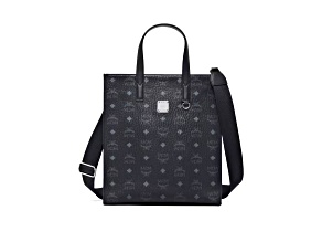 MCM Small Aren Tote in Visetos Black Handbag