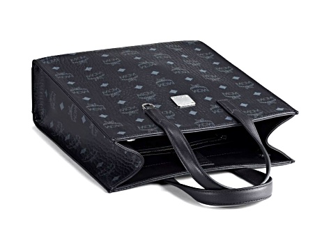 MCM Small Aren Tote in Visetos Black Handbag - 1BZ55A | JTV