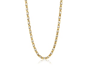 Invicta Jewelry Men's Yellow Two Tone Steel Byzantine Chain Necklace (8mm) - 26"