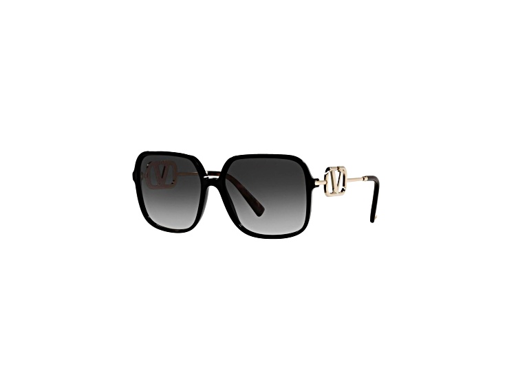 VALENTINO カラウァニ マキシ スタット スクエア トゥ ハンフス Valentino Garavani V Logo Gold Black Square Frame Sunglasses