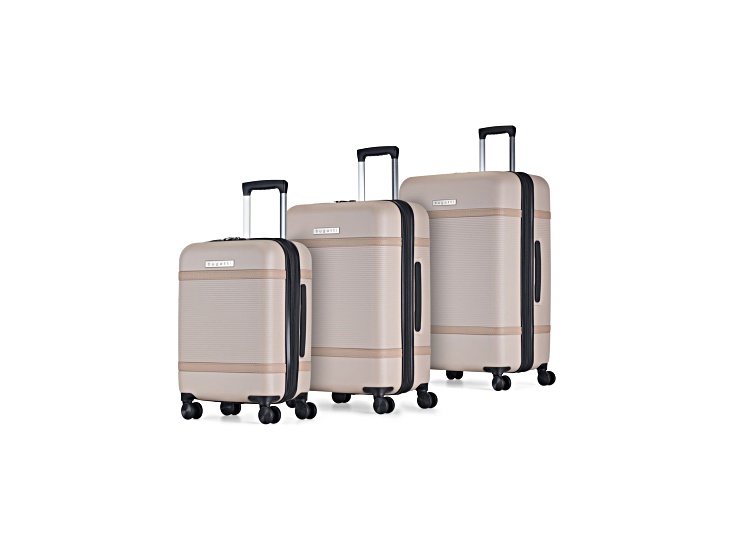 Bugatti Wellington 3 Piece Expandable Lugagge Set in Cookie